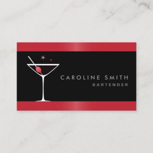 Matig elegant martini cocktail glazen barman visitekaartje