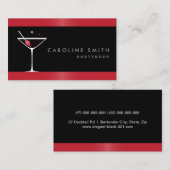 Matig elegant martini cocktail glazen barman visitekaartje (Voorkant / Achterkant)