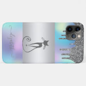 Matig elegant meisje, katteholografisch glitter-sc Case-Mate iPhone case (Achterkant (horizontaal))
