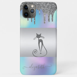Matig elegant meisje, katteholografisch glitter-sc Case-Mate iPhone case