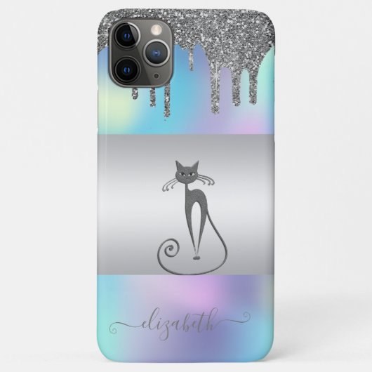 Matig elegant meisje, katteholografisch glitter-sc Case-Mate iPhone case (Achterkant)