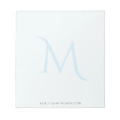 Matig elegant monogram - licht blauw notitieblok (Voorkant)