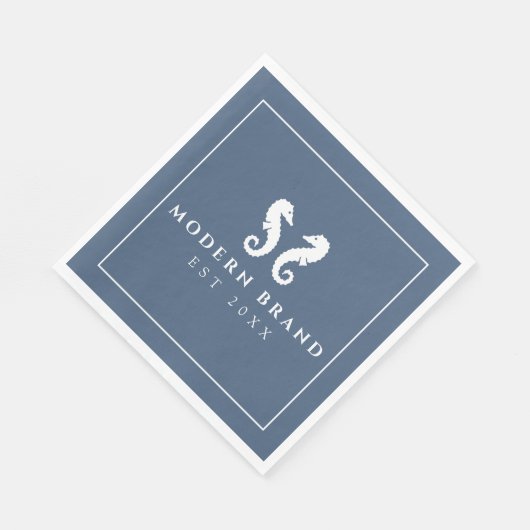 Matig Elegant Nautical Seahorse Coastal Brand Servet (Hoek)