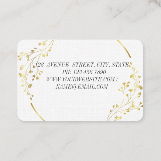 Matig Elegant Professional golden lotus flower Visitekaartje (Achterkant)