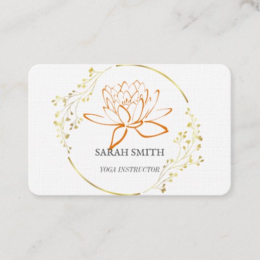 Matig Elegant Professional golden lotus flower Visitekaartje (Voorkant)