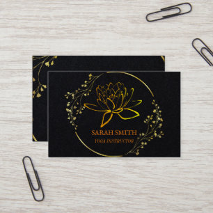 Matig Elegant Professional golden lotus flower Visitekaartje