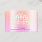 Matig Elegant Professional green lotus flower Visitekaartje (Achterkant)