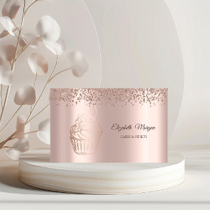 Matig elegant Roos Gold Cupcake, Sweets, bakkerij Visitekaartje