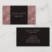 Matig elegant roos goudkleurig zwart visitekaartje (Voorkant / Achterkant)