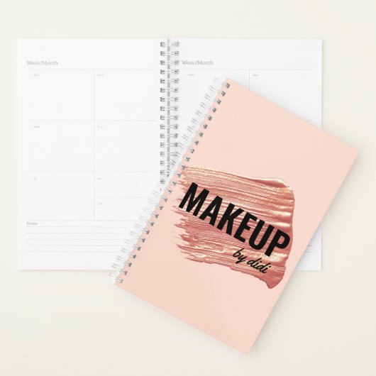 Matig elegant roos goudlipstick make-up planner (Display)
