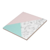 Matig elegant roze turkooizen marmer tegeltje (Zijkant)