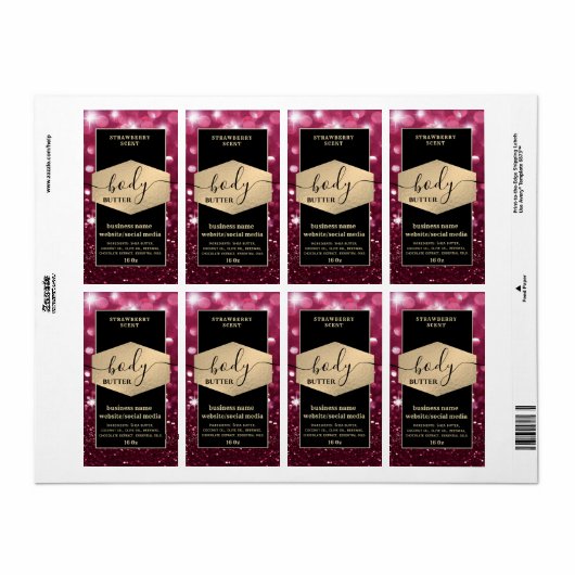 Matig elegant-skelet-etiket voor schrijfboter etiket (Full Sheet)