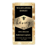 Matig elegant sparkle Gold bijenkast honing Etiket (Voorkant)