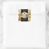 Matig elegant sparkle Gold bijenkast honing Vierkante Sticker (Tas)