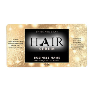Matig elegant sparkle HAIR-serumlabel Etiket