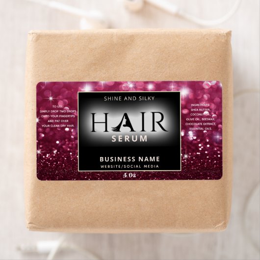 Matig elegant sparkle HAIR-serumlabel Etiket (Insitu)