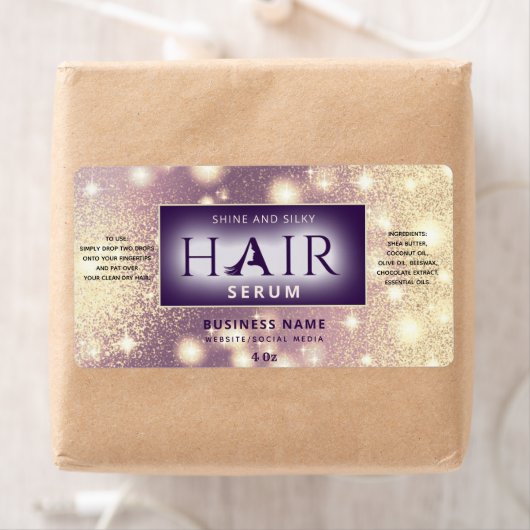 Matig elegant sparkle HAIR-serumlabel Etiket (Insitu)