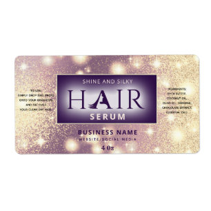 Matig elegant sparkle HAIR-serumlabel Etiket