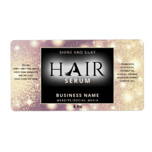 Matig elegant sparkle HAIR-serumlabel Etiket