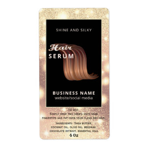 Matig elegant sparkle-script, serumlabel etiket