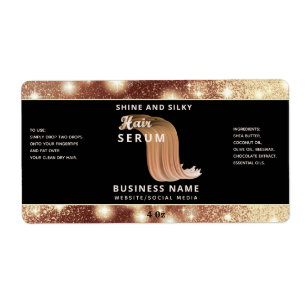 Matig elegant sparkle-script, serumlabel etiket