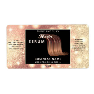 Matig elegant sparkle-script, serumlabel etiket