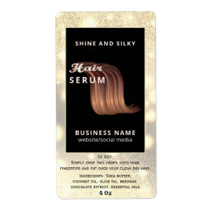 Matig elegant sparkle-script, serumlabel etiket
