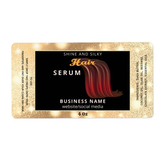 Matig elegant sparkle-script, serumlabel etiket (Voorkant)
