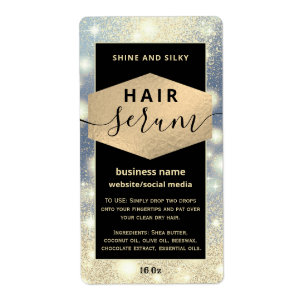 Matig elegant sparkle-script, serumlabel etiket