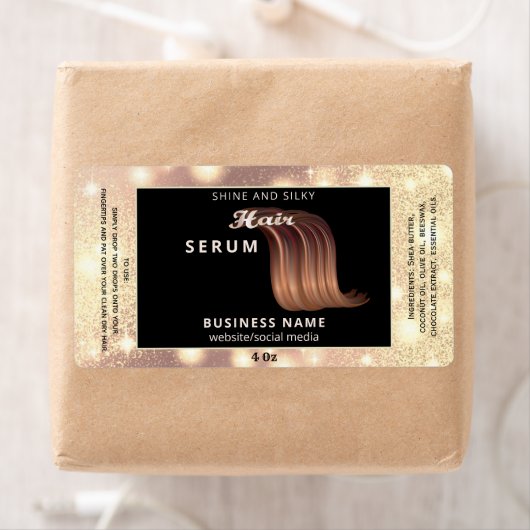 Matig elegant sparkle-script, serumlabel etiket (Insitu)