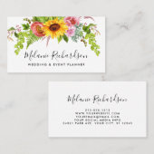 Matig Elegant Sunflower Greenery Floral Visitekaartje (Voorkant / Achterkant)