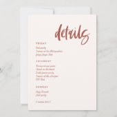 Matig elegant verbrand baksteen Bachelorette Weeke Kaart (Achterkant)