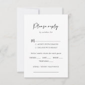 Matig Elegant Wedding Menu Keuze RSVP (Voorkant)