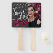 Matig elegant, zoet 16 handventilator handwaaier (Voorkant en achterkant)