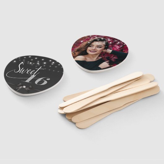 Matig elegant, zoet 16 handventilator handwaaier (Niet-gemonteerd)