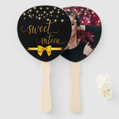 Matig elegant, zoet 16 handventilator handwaaier (Voorkant en achterkant)