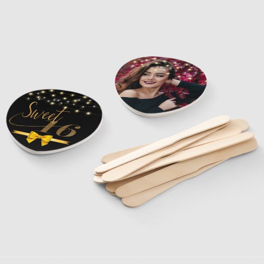 Matig elegant, zoet 16 handventilator handwaaier (Niet-gemonteerd)