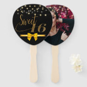 Matig elegant, zoet 16 handventilator handwaaier (Voorkant en achterkant)