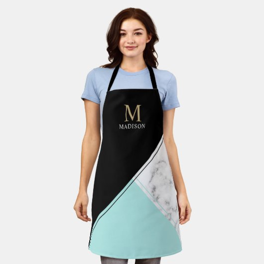 Matig elegant zwart marmer schort (Gedragen)