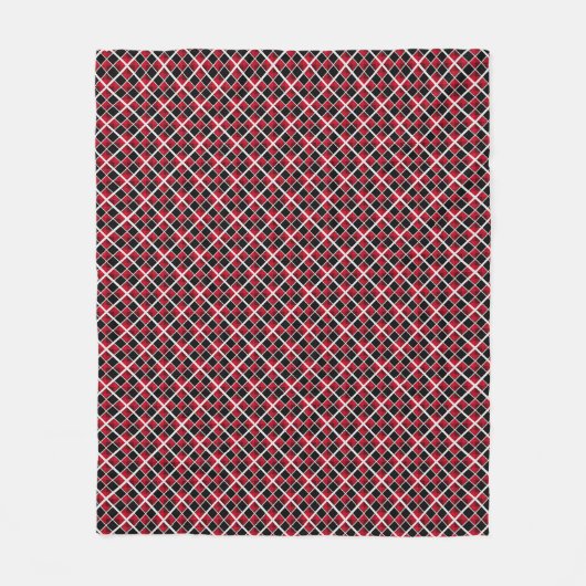 Matig elegant zwart rood zilver gerookt fleece deken (Voorkant)