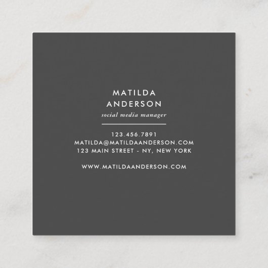 Matig elegante eucalyptusbotanische baard vierkante visitekaartje (Achterkant)