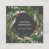 Matig elegante eucalyptusbotanische baard vierkante visitekaartje (Voorkant)