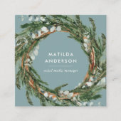 Matig elegante eucalyptusbotanische baard vierkante visitekaartje (Voorkant)