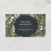 Matig elegante eucalyptusbotanische baard visitekaartje (Achterkant)