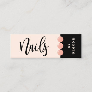 Matig elegante nagellak druppelt blauw roze nagels mini visitekaartje