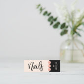 Matig elegante nagellak druppelt lichtroze nagels mini visitekaartje (Staand voorkant)