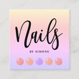 Matig elegante nagellak laat kleurrijke nagels val vierkante visitekaartje