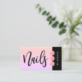 Matig elegante nagellak zakt pastelroze nagels visitekaartje (Staand voorkant)