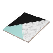 Matig elegante zwarte turkooizen marmer tegeltje (Zijkant)