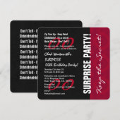 Matig elk jaar OPLEIDING Birthday V09 RED BLACK Kaart (Voorkant / Achterkant)